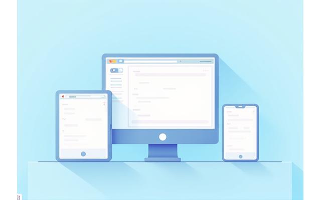 Illustration verschiedener Geräte (Laptop, Tablet, Smartphone) die dieselbe E-Learning-Oberfläche zeigen.