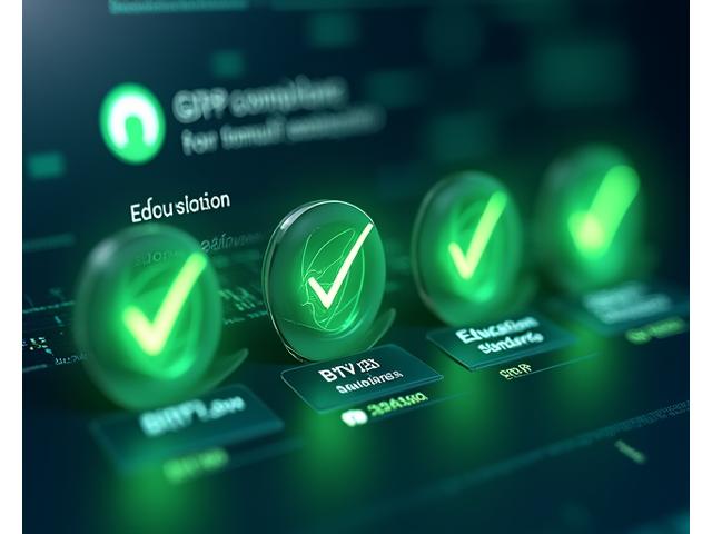 Digitales Compliance-Dashboard mit Berliner Richtlinien und grünen Häkchen für Datenschutz und Barrierefreiheit.